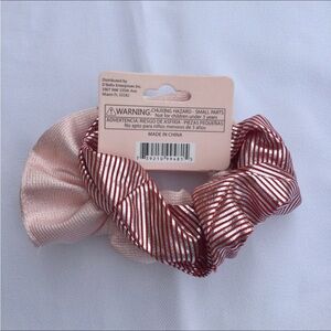 D’Bello Hair Accessories Pink and Red with White Silver Hair Scrunchies